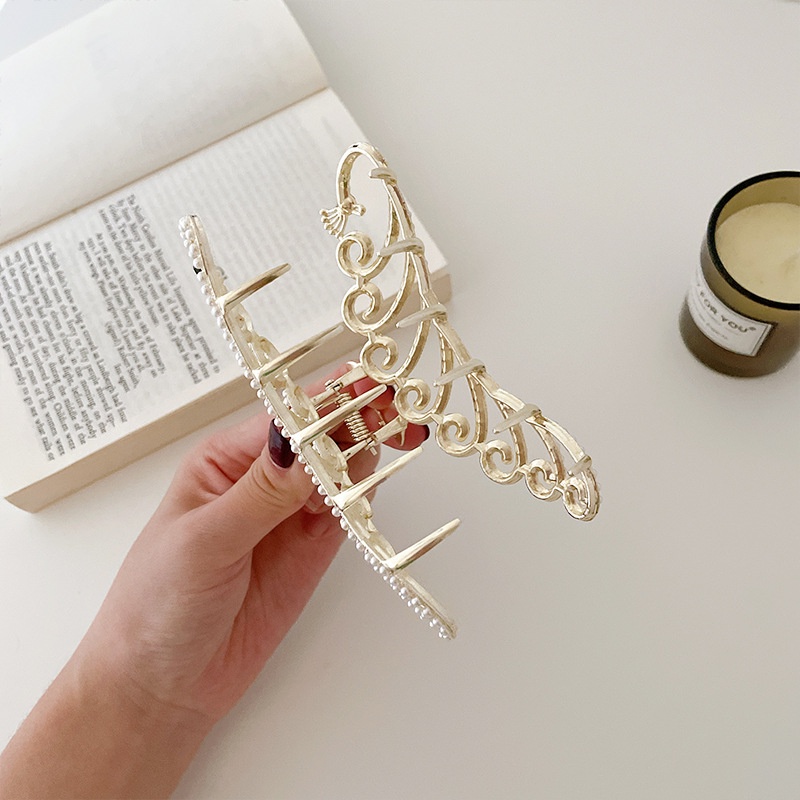 Kẹp Tóc Hình Con Công Bằng Hợp Kim Có Đính Đá &amp; Ngọc Trai Thời Trang Hàn Quốc 2022
