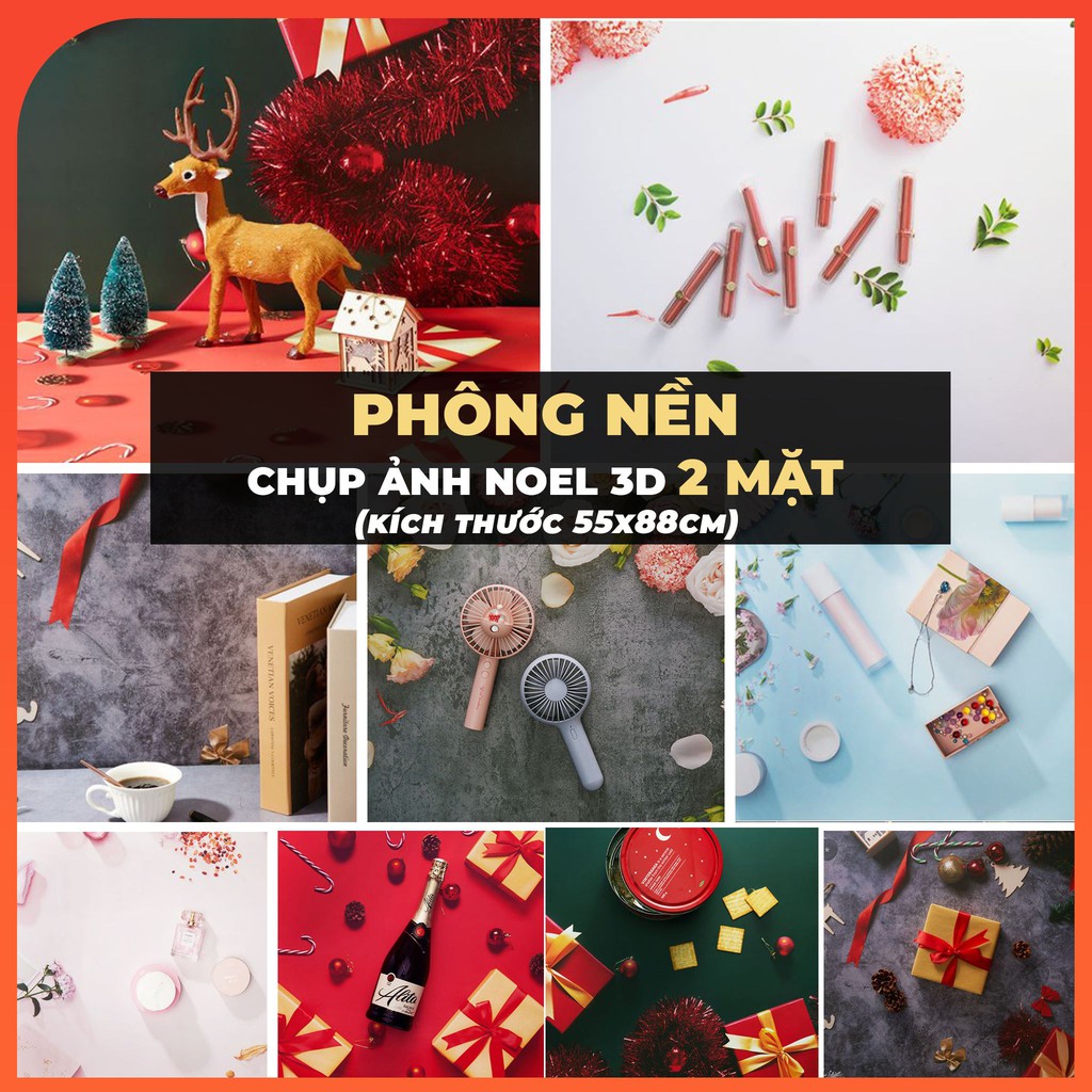 (Lỗi sản phẩm đổi mới) Phông nền chụp ảnh Noel 2 mặt phông nền 3D chụp ảnh sản phẩm phông nền giấy TiTI DECOR