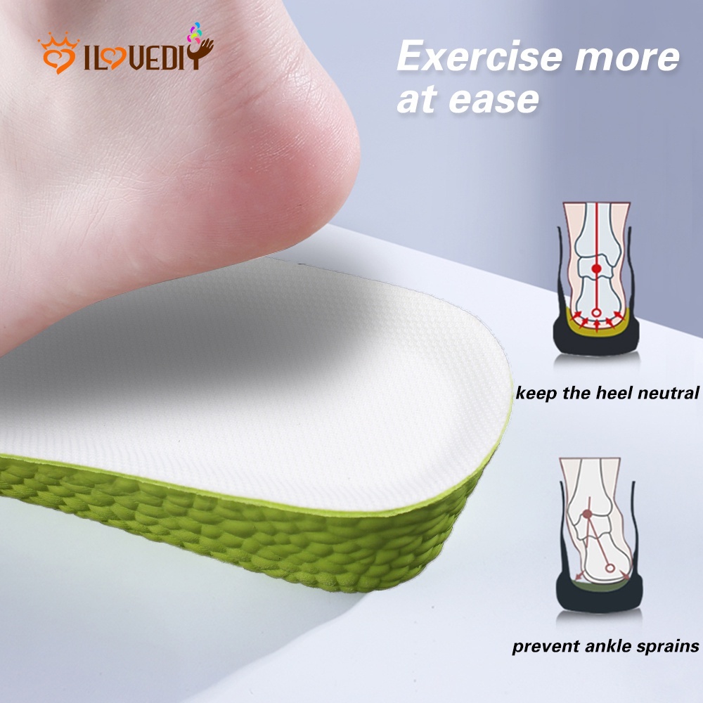 Đế Lót Giày Mềm Mại Thoáng Khí Giảm Sốc Co Giãn Tốt 1.5-3.5cm Cho Nam Nữ