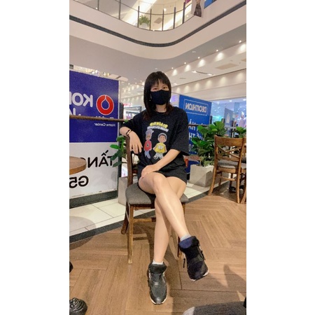 Áo thun tay lỡ Unisex Black Air, Áo phông nam nữ from rộng chất vải thun cotton CVC thoáng mát