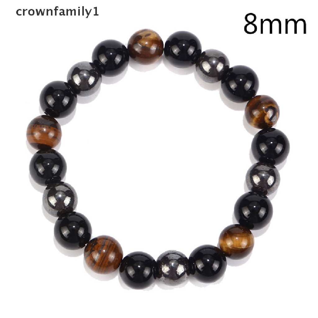 Vòng Tay Chuỗi Hạt Đá Hematite Từ Tính Chăm Sóc Sức Khỏe Giảm Cân crownfamily1
