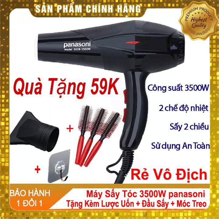 Máy Sấy Tóc 2 Chiều Model 5528 Công Suất Lớn 3500W(Tặng Dụng Cụ Tạo Kiểu )