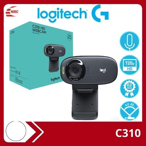 Webcam Logitech C310 Full HD, Tích hợp Micro, Góc rộng 60 độ, Chống ngược sáng, Nhận diện khuôn mặt