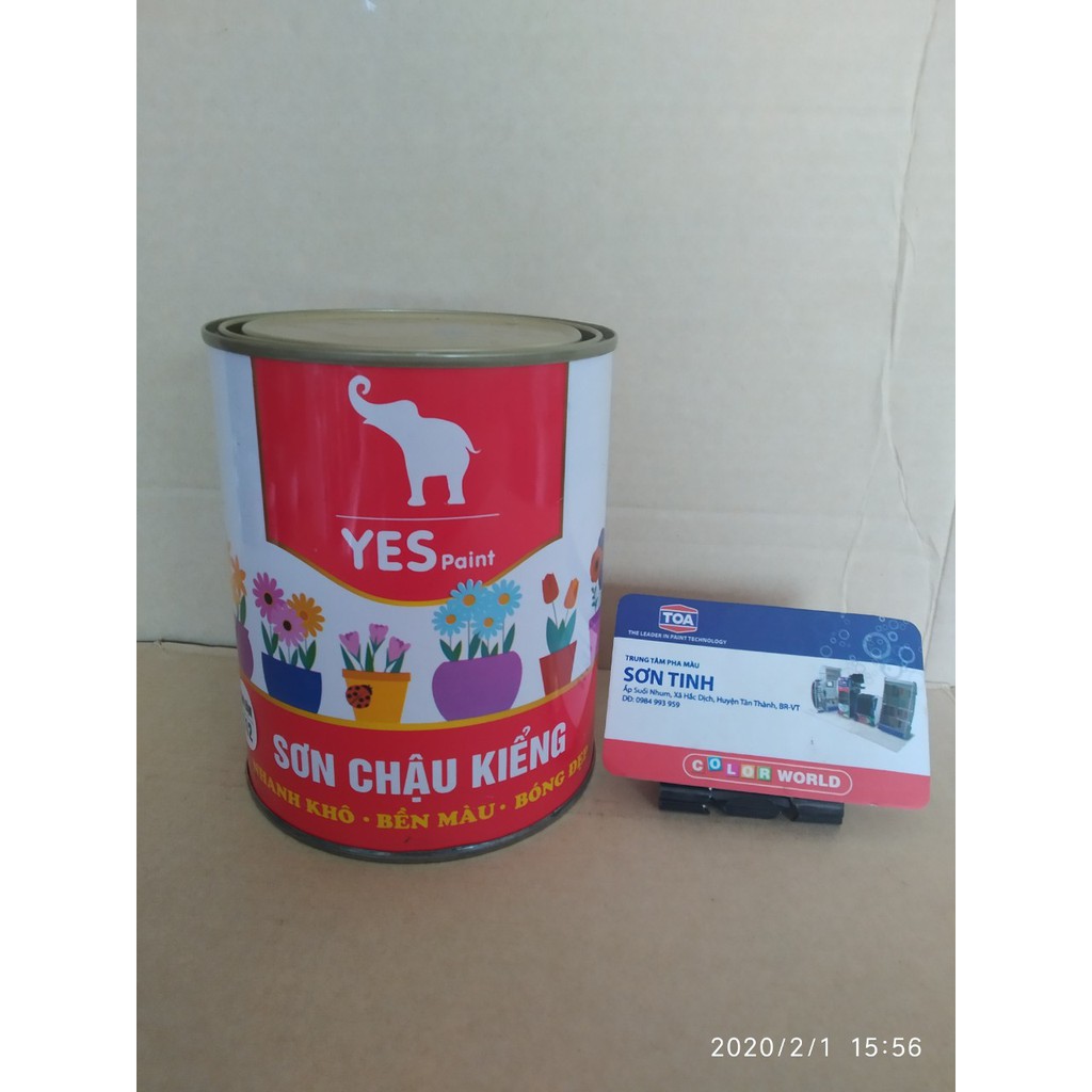Combo sơn chậu hệ thơm Yes Paint ( 1 trắng 800g, 1 đen 800kg, 1 đồng đỏ 200g, 1 dầu bóng 800kg và 2 lít dung môi pha)