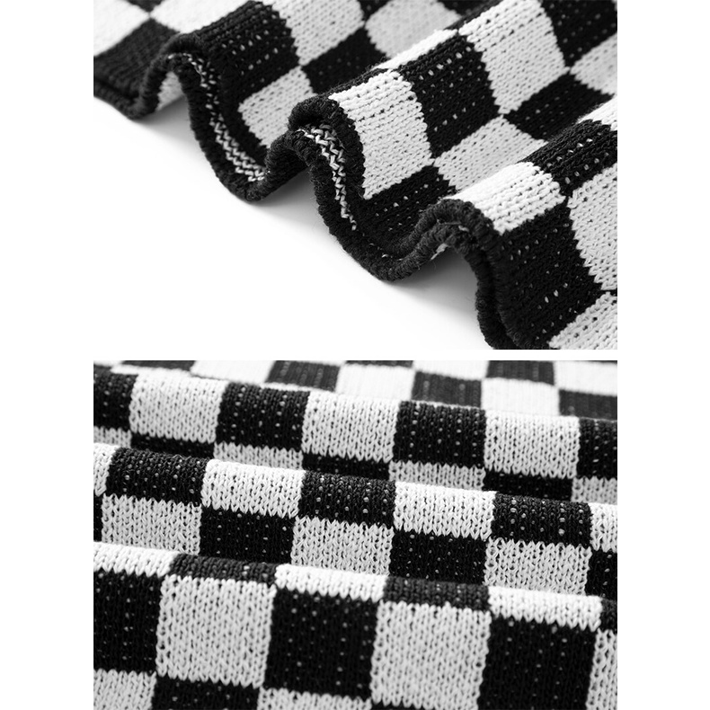 áo len nam nữ form rộng caro cổ tròn Dáng Rộng Phong Cách Hàn Quốc Thời Trang Thu Đông Dành Cho Nam Áo Sweater áo len đen