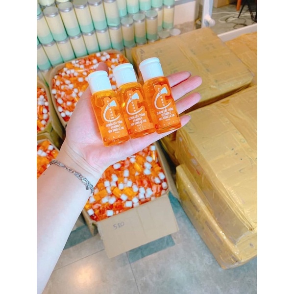 Serum kích trắng vitamin c mix vàng lá 24k siêu trắng