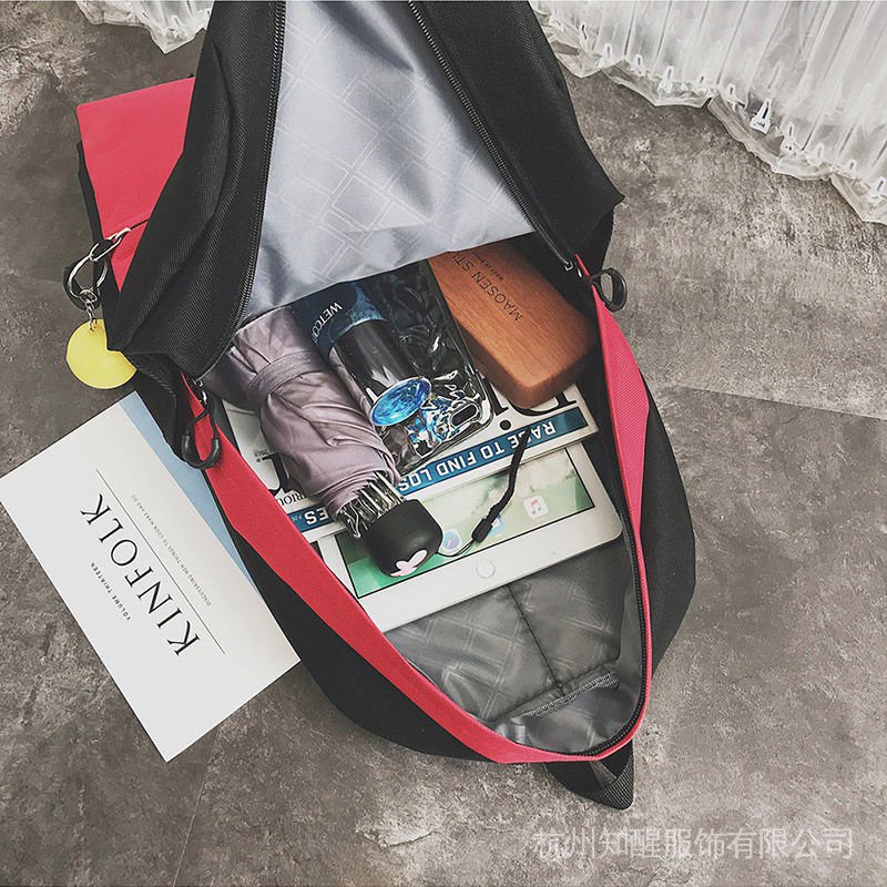 Capacity women's backpack college style schoolbag Korean style big contrast color super fire Harajuku backpack high school students' all-match ins