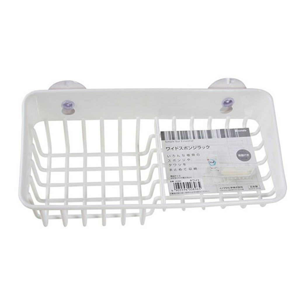 Giá để giẻ rửa bát 2 ngăn dạng lưới màu trắng Inomata Nhật Bản