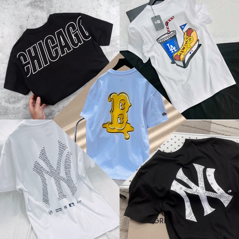 ÁO THUN CỔ TRÒN NEW ERA TỔNG HỢP NHIỀU MẪU - ÁO TSHIRT FULL TAG - UNISEX NAM NỮ - HÀNG NHẬP KHẨU