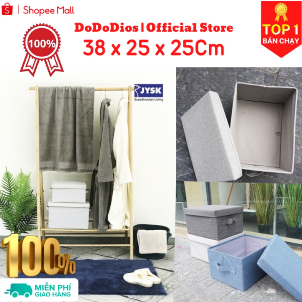 combo 2 hộp vải đựng đồ đa năng 38x25x25cm - chính hãng dododios