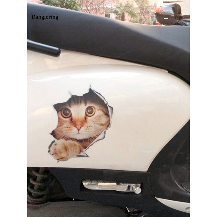 Đề Can Dán Trang Trí Xe Hơi Tạo Hiệu Ứng 3D Hình Mèo Đáng Yêu