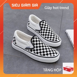Giày thể thao nam nữ vans Caro lười,giày vans lười Slion Hàng Cao Cấp