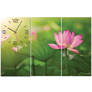 Tranh đồng hồ treo tường sen hồng binbin tdh45