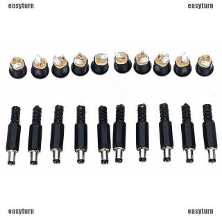 🌸ĐẦY ĐỦ 🌸 1 Set 10 Pair 12V 3A Male Plug + Female Socket Panel Mount Jack DC Connector Kit