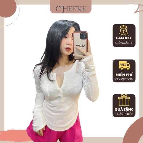 [ Có Video + Ảnh Thật ] Áo Bozip Dài Tay Khuy Ngực 3 Màu CheekeHouse Mã 672