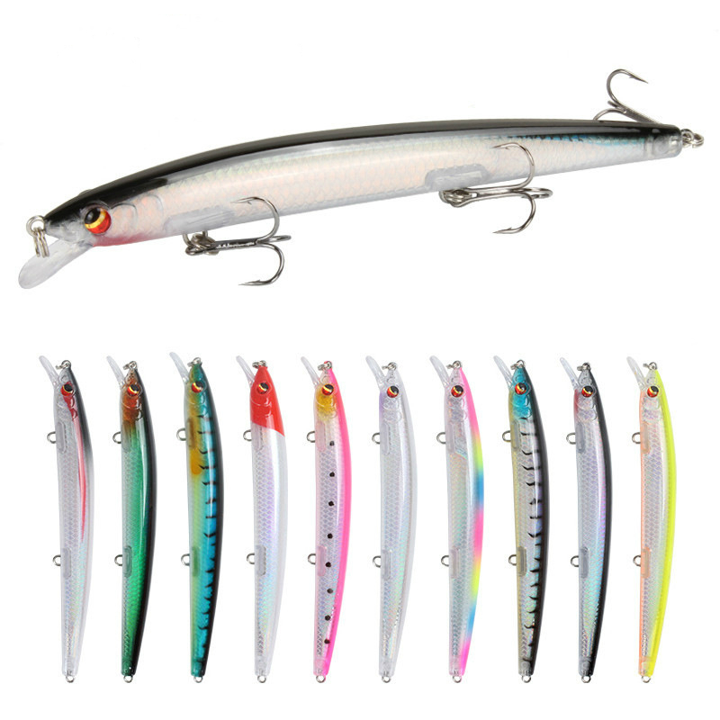 Mồi Câu Cá Giả 3 Móc 13.8cm / 15.4g 10 Màu Sắc