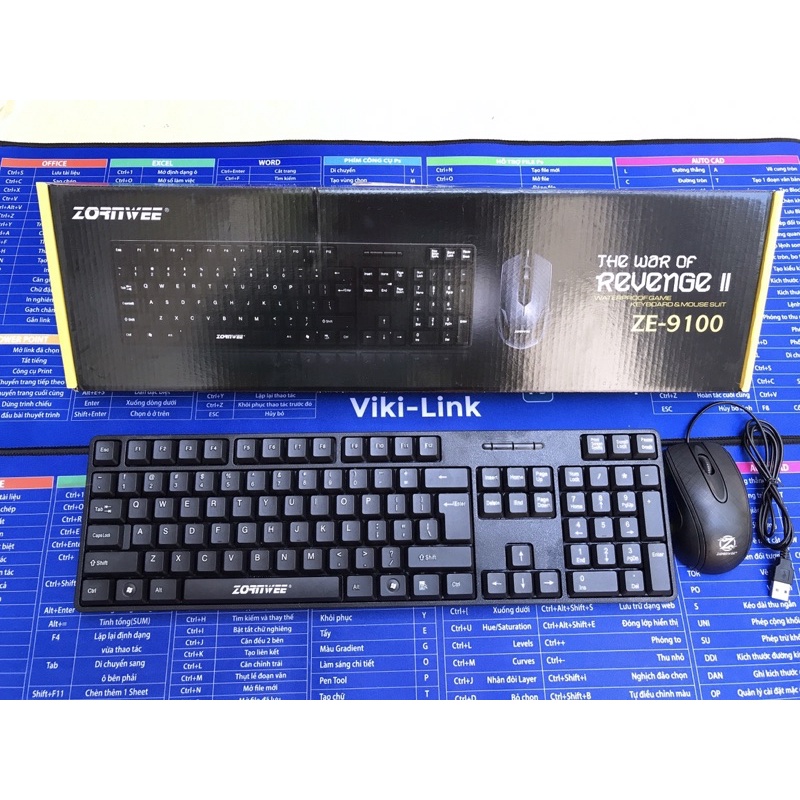 Bộ Phím Chuột Máy Tính Văn Phòng ZE 9100 Có Dây Cổng Usb