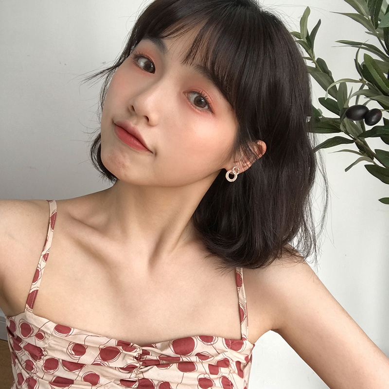 MANYUE Hoa Tai Hình Kẹo Đính Đá Đơn Giản Cho Nữ
