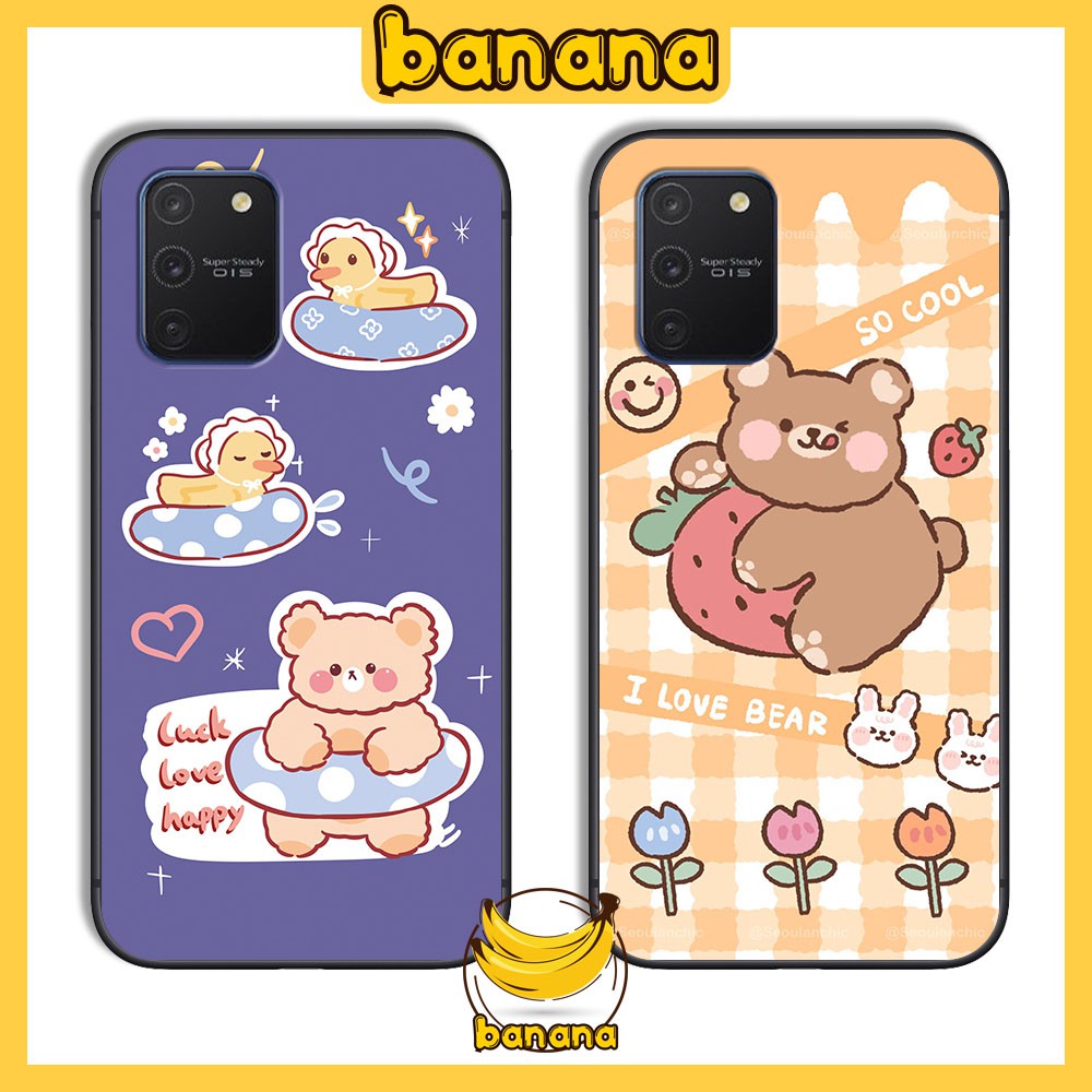 Ốp Samsung 😍 Ốp lưng Samsung S10 Lite Note 10 Lite Cute Bear nhựa cao cấp viền silicon - Banana Store