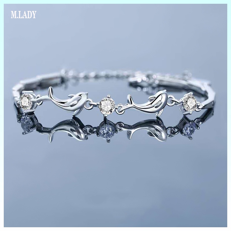 Lắc Tay Bạc Nữ hình Ngôi Sao Cá Heo - Vòng Tay Bạc tự thiết kế đến từ Sterling M.Lady Jewelry
