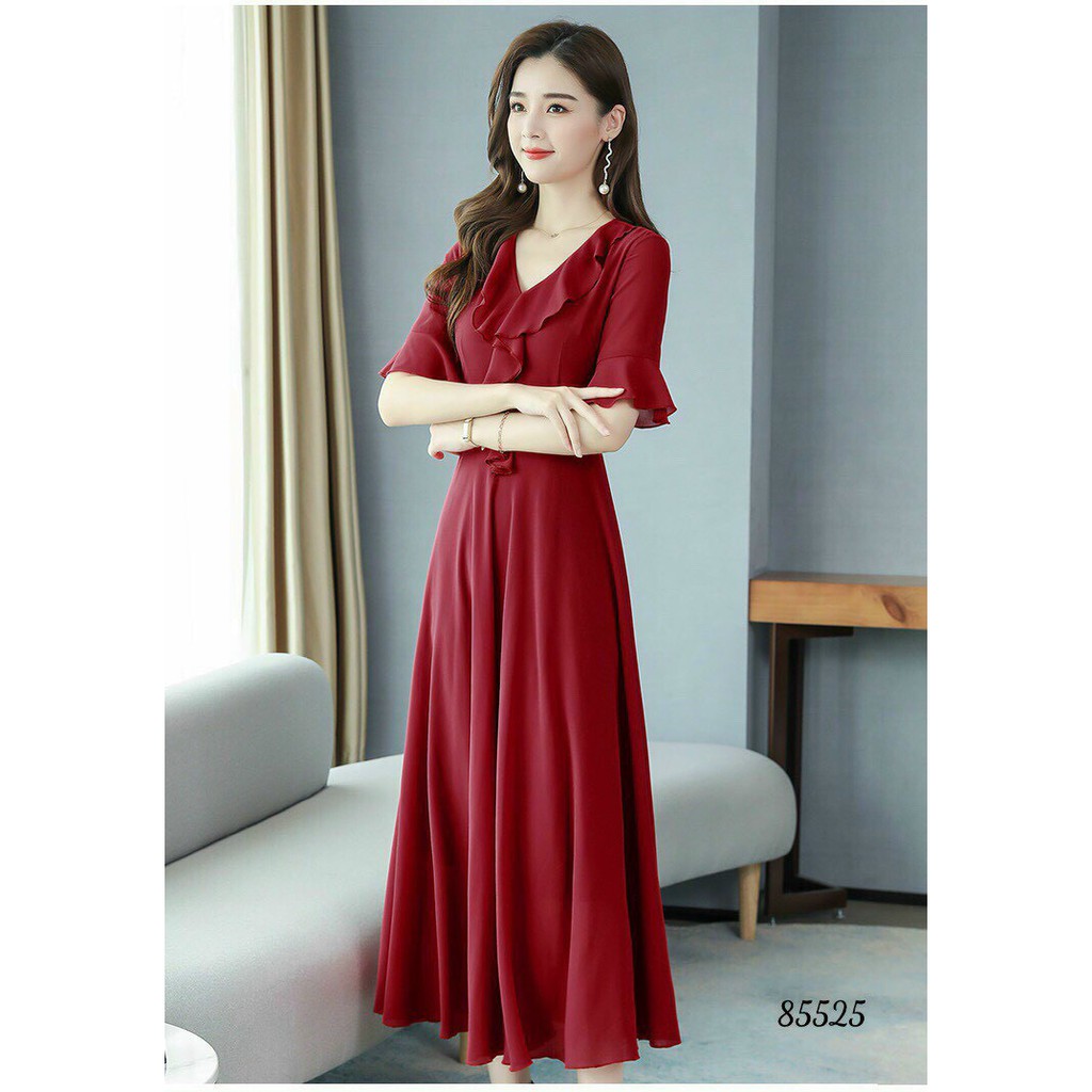 ĐẦM VOAN CHIFFON 2 LỚP ĐIỆU ĐÀ SANG TRỌNG SIZE TỪ 31-71KG