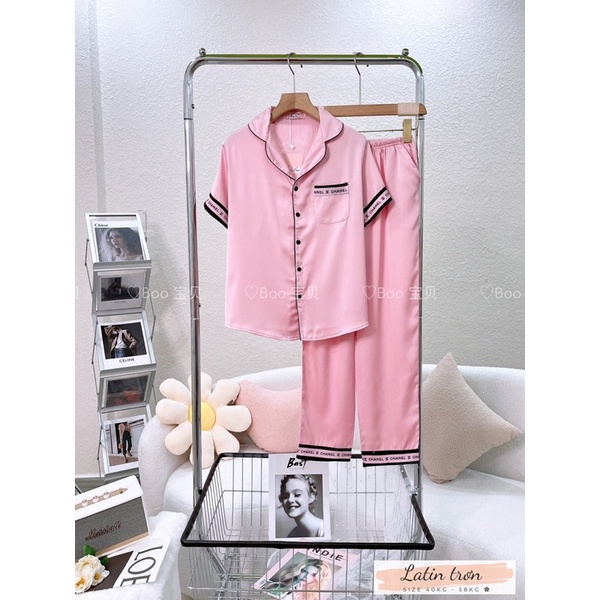 Đồ bộ nữ pijama lụa latin trơn TNQD in viền siêu đẹp Boo Boo