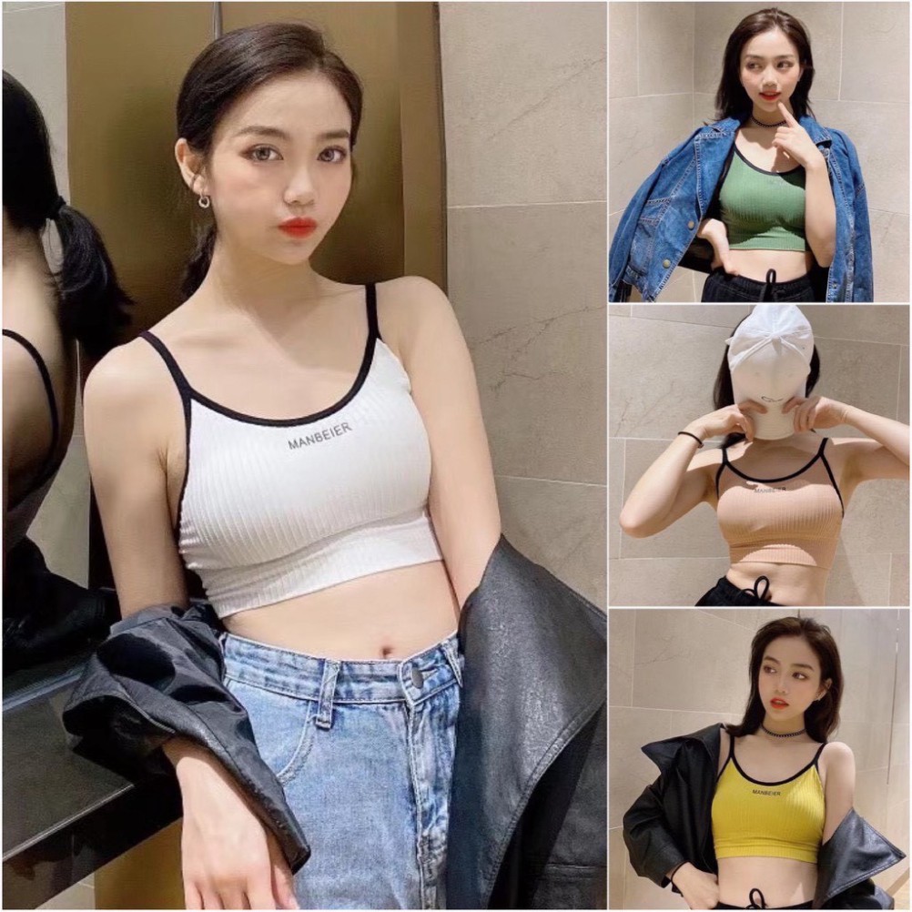 Áo bra nữ hở lưng chữ - viền Đen Nữ Gân Tăm Sexy 808 BR75 - tập gym - yoga -fitness Đa Năng Mẫu Mới Hàng Xuất Nhật | BigBuy360 - bigbuy360.vn