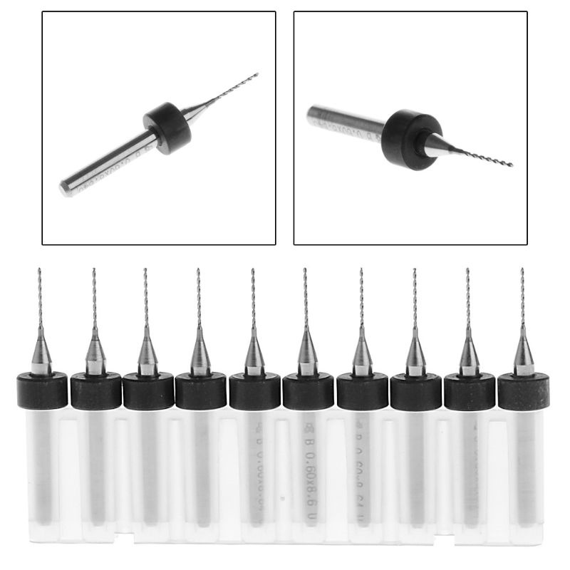 Bộ 10 Mũi Khoan Xoắn Ốc 0.6mm Chuôi 1 / 8 ''