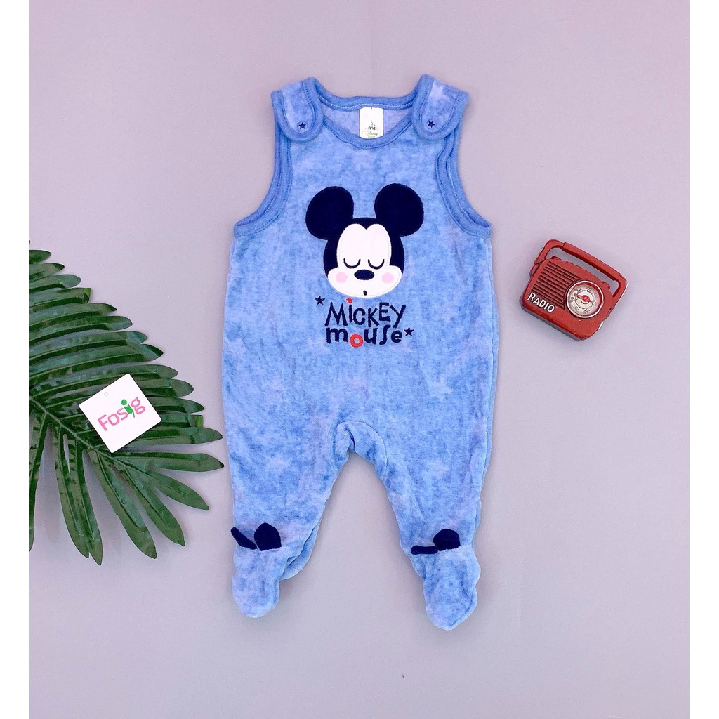 Sleepsuit Nỉ Nhung Bé Trai Baby Club - Xanh Mickey