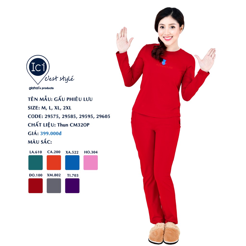 Bộ Mặc Nhà Gia Hồi Thu Đông Size M, L, XL,XXL