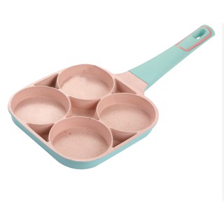 Chảo 4 lỗ làm bánh, chiên trứng SERENA Pink Mint dùng bếp gas bếp từ 🛎🛎