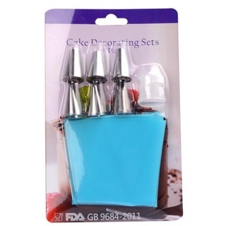 Bộ 6 đui bắt bánh qui, kem, su, kèm chốt và túi bóp kem silicon PartyCakes