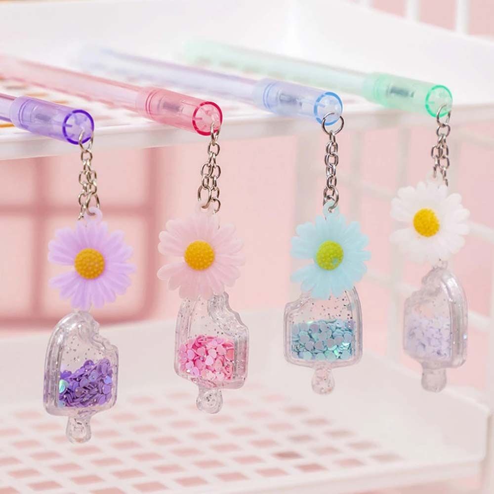 Bút mực gel hình cây kem đính kim sa màu đen dễ thương