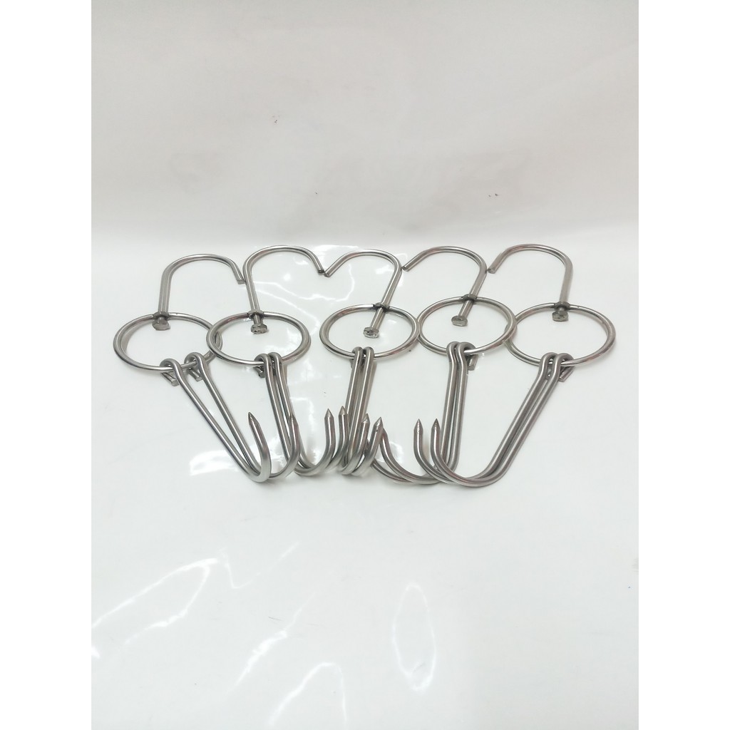 COMBO 5 MÓC THỊT INOX DÀY 7LY SIZE TRUNG.