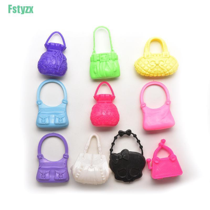 fstyzx Mix 10pcs Hand Bag Shoulderbag For Barbie Doll Accessory Style Random