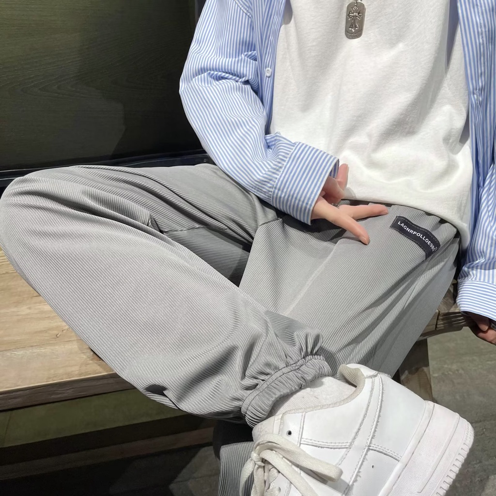 Quần Dài Dáng Rộng Lưng Thun Co Giãn Thoải Mái Thời Trang Hàn Quốc Cho Nam size M-2XL