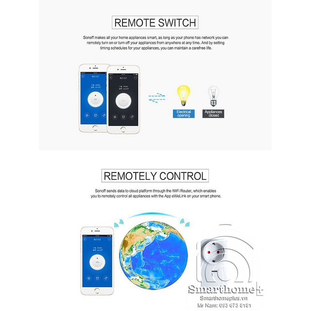 Ổ Cắm Wifi Điều Khiển Từ Xa 16A Sonoff SHP-S23