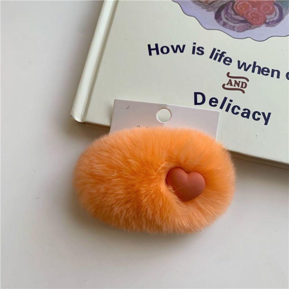 Kẹp Tóc Lông Thỏ Nhiều Màu Sắc Hình Trái Tim Sáng Tạo Dành Cho Nữ