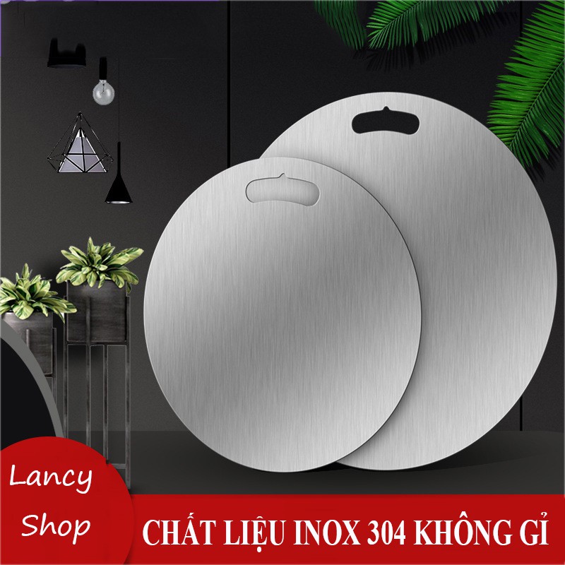 Thớt Inox SUS304 Không Han Gỉ Cao Cấp Hình Tròn - Chống Nấm Mốc - Chống Mài Mòn Dao - Dễ Dàng Vệ Sinh L40 VT268
