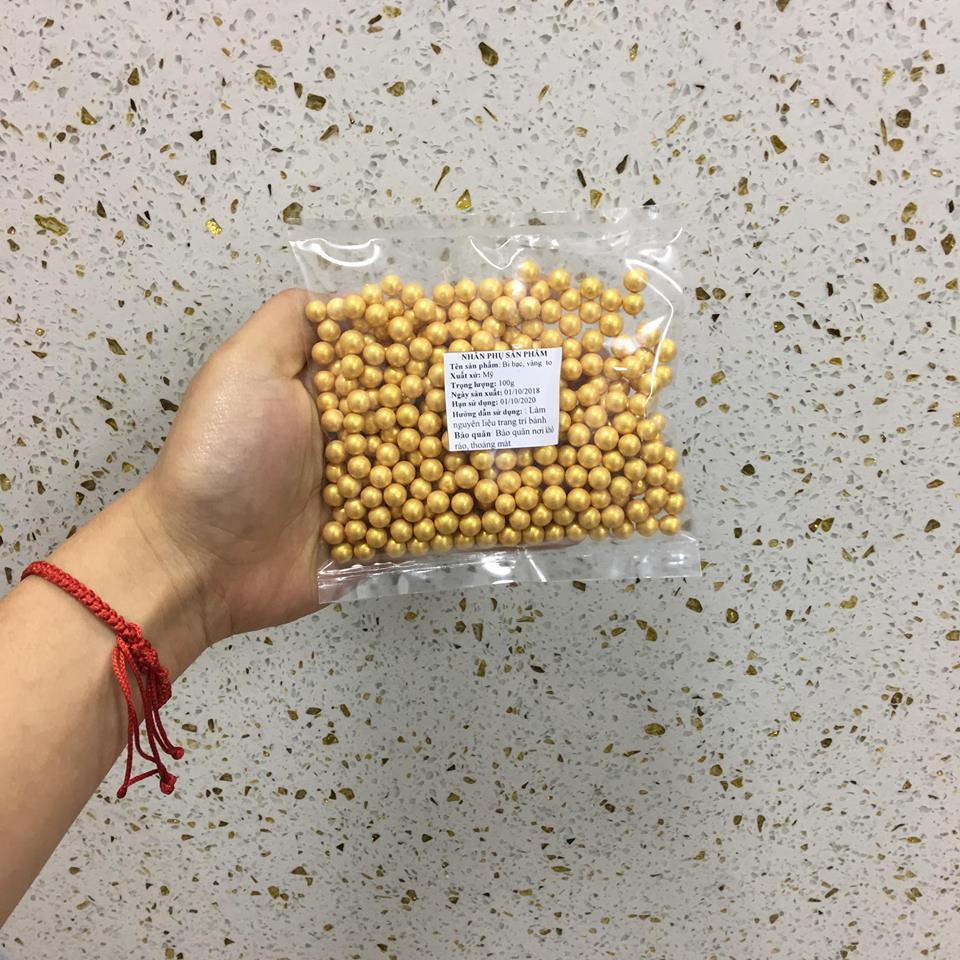 bi các màu to 100g, bi đường trang trí bánh kem