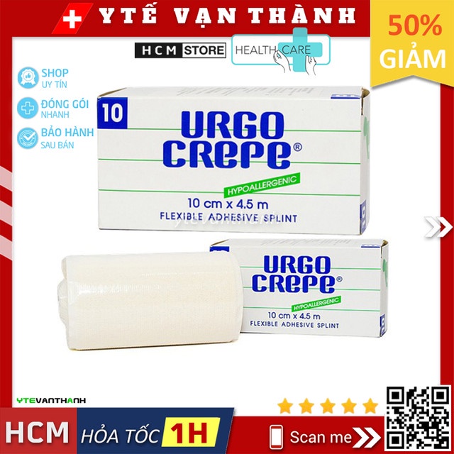 ✅ Băng Keo Cuộn Y Tế Thun Co Giãn Urgo Crepe | Dán sườn trong chấn thương, sau phẫu thuật -VT0155