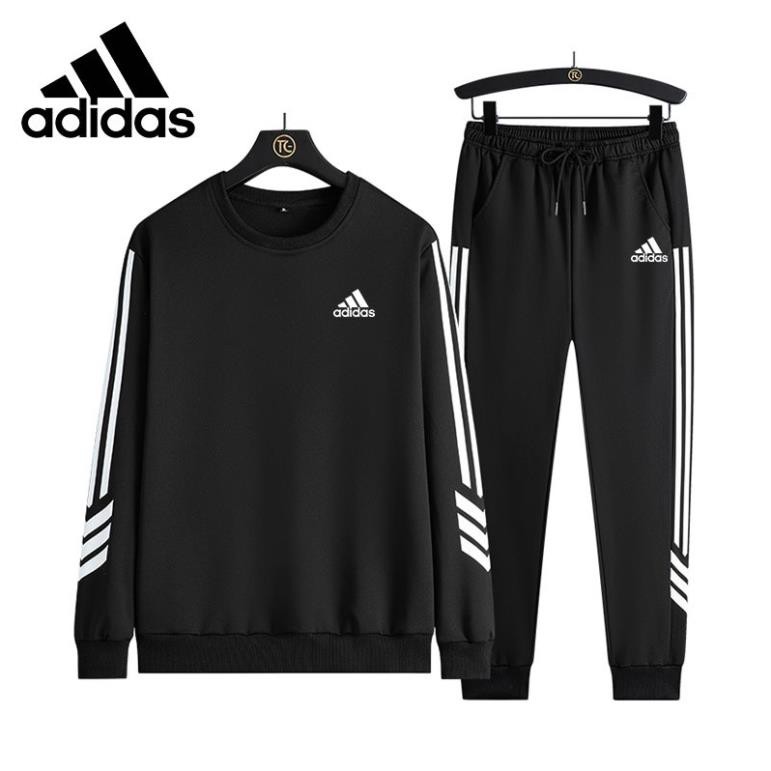 SẴN Bộ Đồ Thể Thao Adidas Cổ Tròn Dài Tay Thời Trang Cho Nam