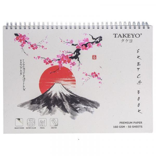 Sổ vẽ lò xo Takeyo A3 giấy màu ngà Sketch Book TMG- 8526