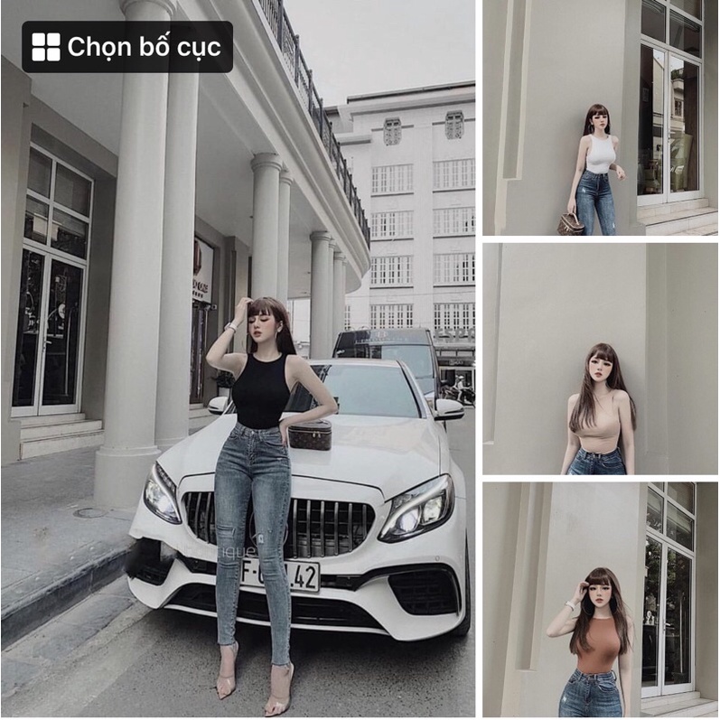 Áo balo sát nách dáng ôm body chất bozip co giãn nữ