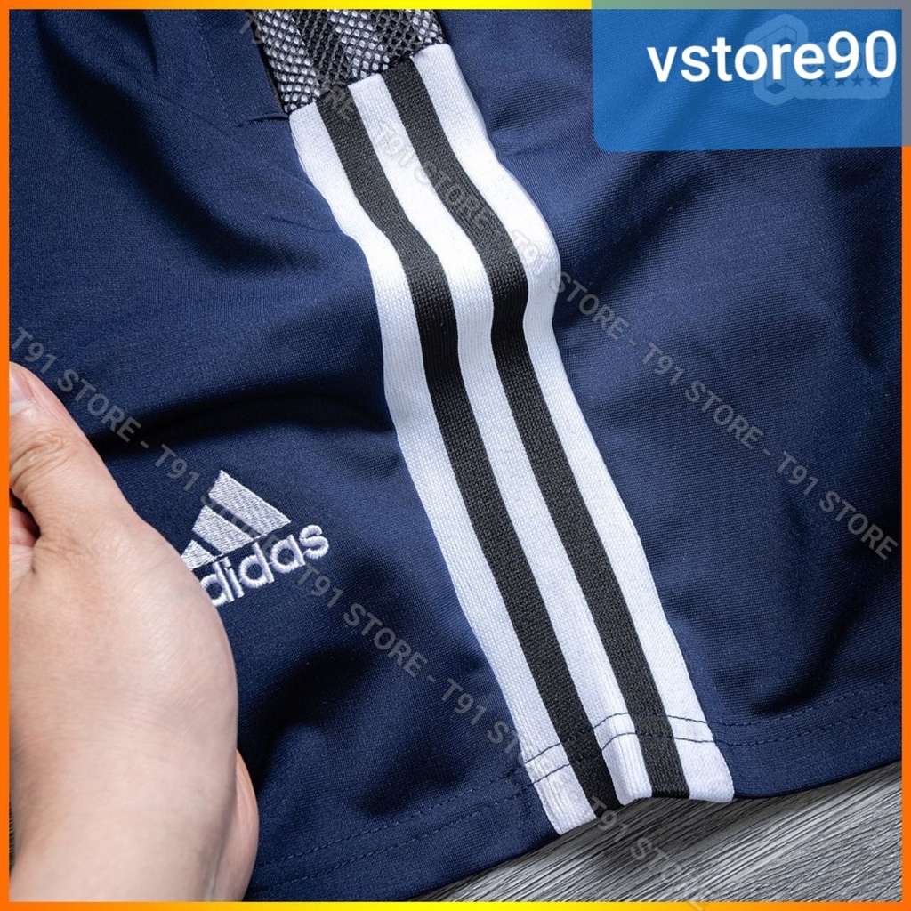 Quần đùi nam adidas 3 sọc pha lưới ống suông,quần short thể thao nam hè chất umi đẹp logo thêu chắc chắn