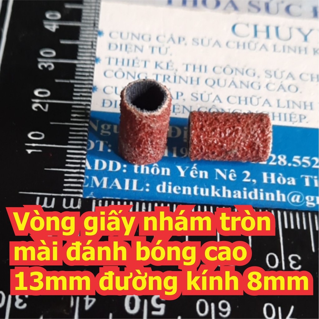 Vòng giấy nhám tròn mài đánh bóng cao 13mm đường kính 8mm 13mm kde7167