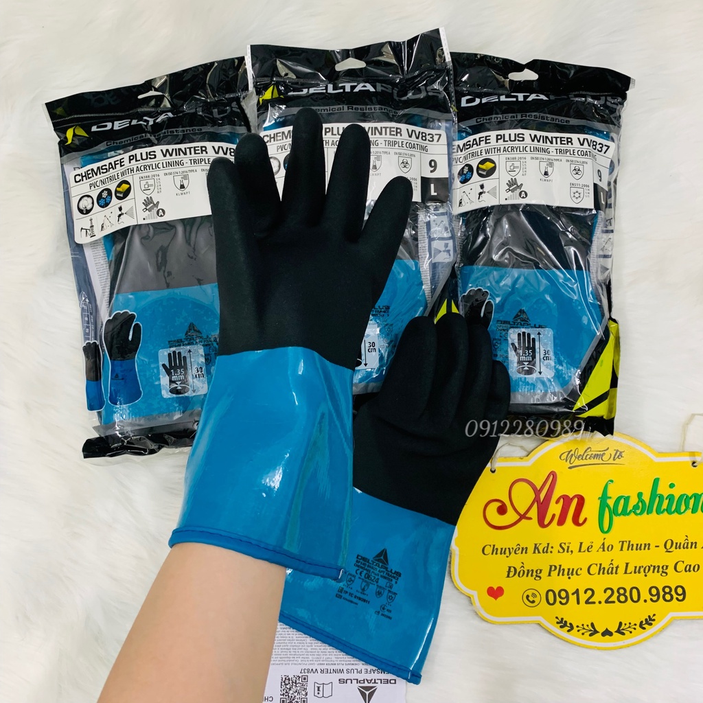 Găng tay kho đông lạnh Deltaplus VV837 chịu được âm 40 độ hàng nhập khẩu Pháp _ Hình chụp thật