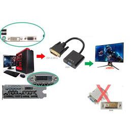 Cáp Chuyển DVI-D 24+1 Sang VGA. Dùng Cho Màn Hình LCD, Máy Chiếu Có VGA