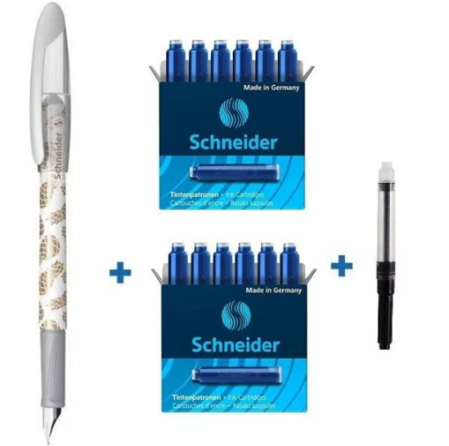 Combo bút máy học sinh Schneider Voyage ngòi EF. Tặng kèm eye dropper