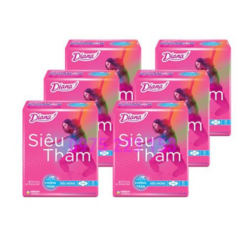 Băng vệ sinh siêu mỏng cánh Diana siêu thấm 8 miếng